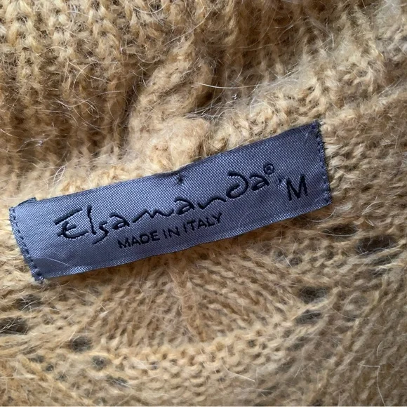 Elsamanda Anthropologie Cowl Neck Sweater Womens M Mohair Textured Sheer Italy - Picture 14 of 16